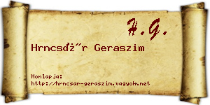 Hrncsár Geraszim névjegykártya